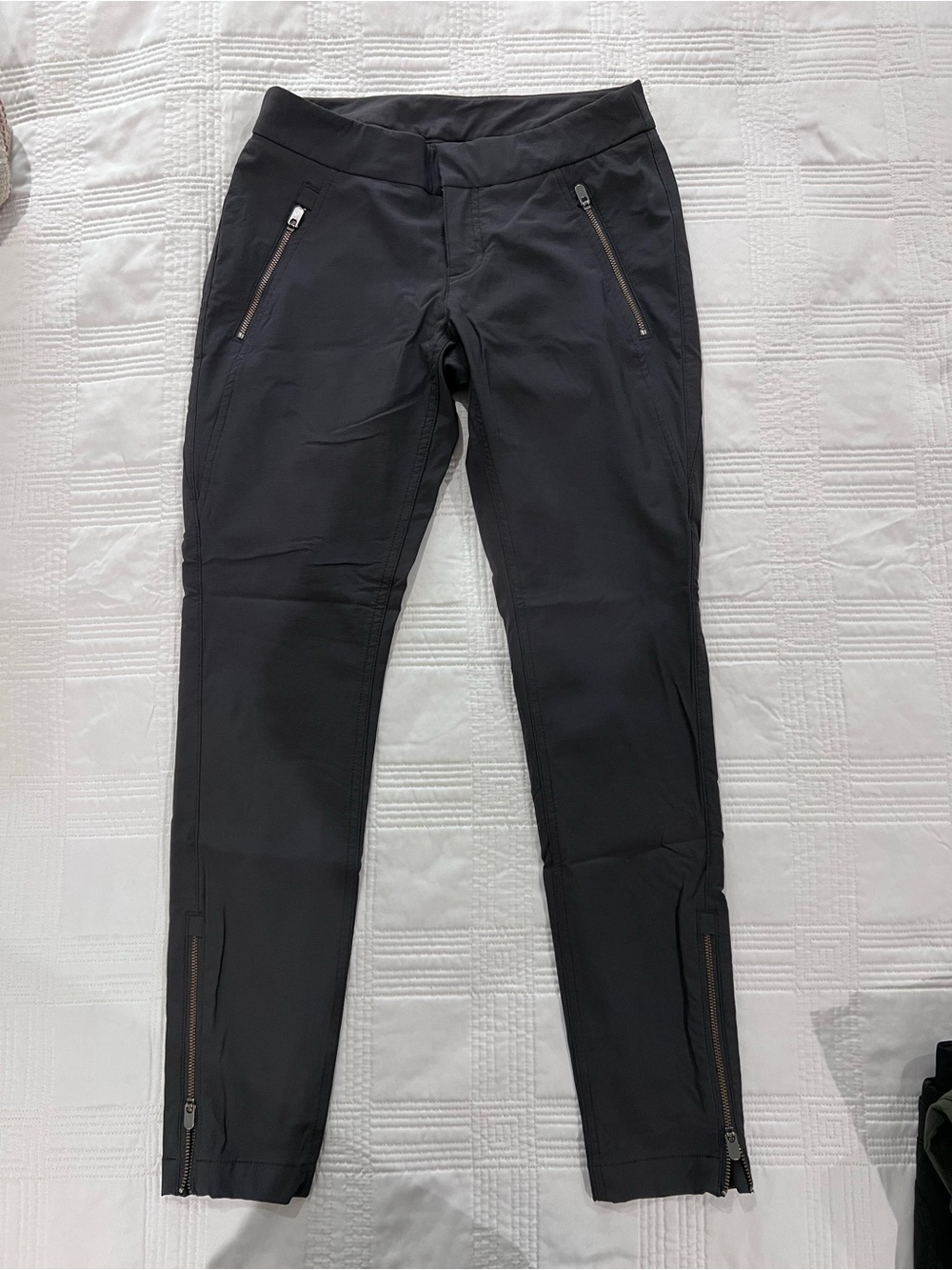 Athleta Black Track Joggers with Zipper Pockets